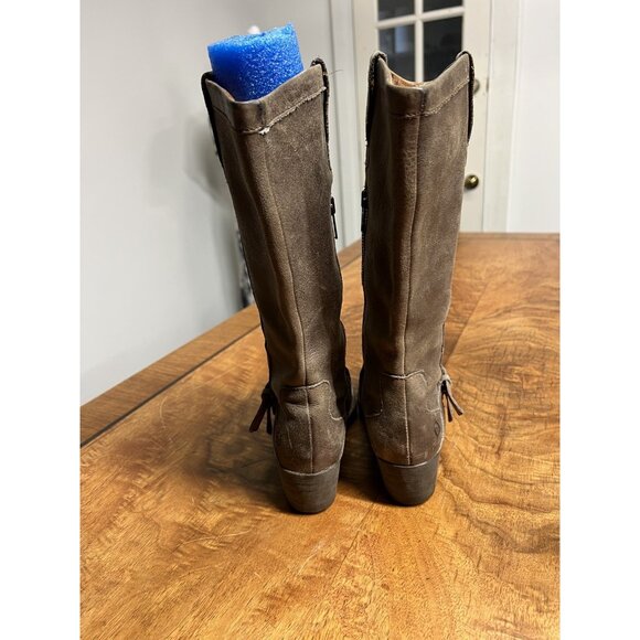 Born Women’s 6 Magda Tall Distressed Buckle Riding Boots Barnwood Brown - Picture 10 of 10